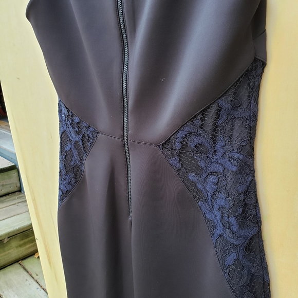 Rachel Roy Black / Navy Lace Scuba Sheath Dress 12 - Picture 9 of 14